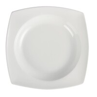 Whiteware rounded square soup plates | 25Øcm | 4 pieces