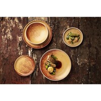 Canvas round plates with narrow edge | rusty orange| 18cm | 6 pieces