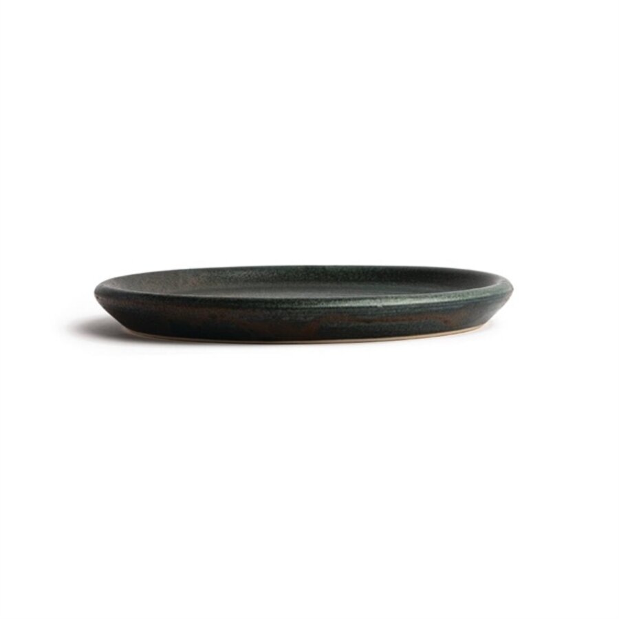 Canvas-Rundplatten mit schmalem Rand | grün | 18 cm | 6 Stück
