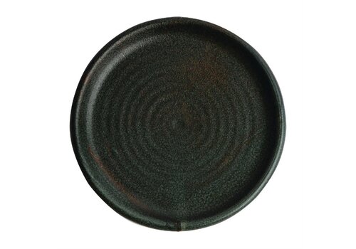  Olympia Canvas ronde borden met smalle rand | groen | 18 cm | 6 stuks 