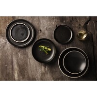 Bols peu profonds en toile | noir | 20 cm | 6 pièces