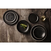 Canvas shallow bowls | black | 20cm | 6 pieces