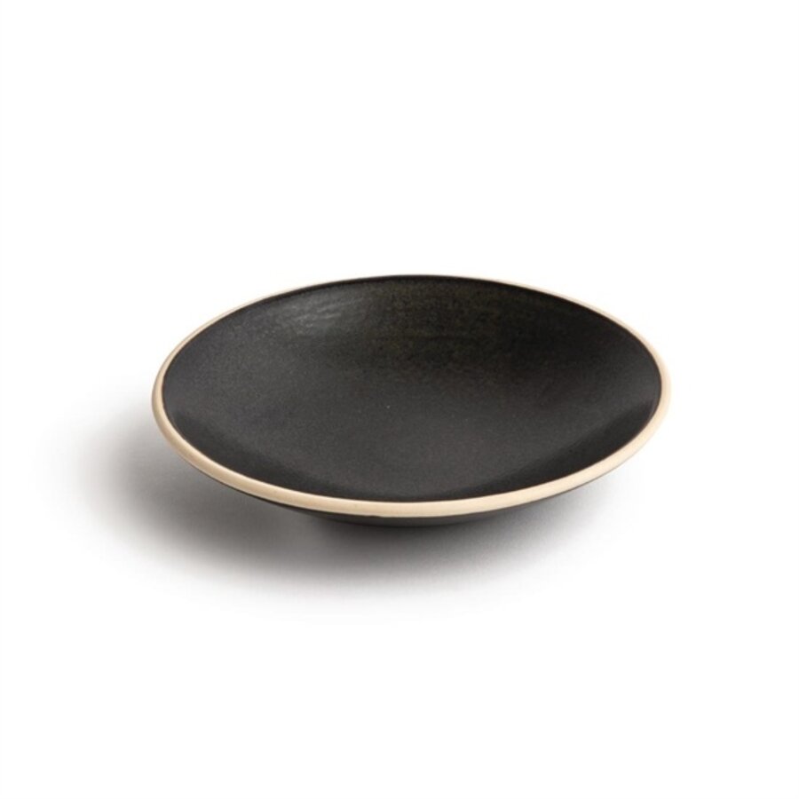 Canvas shallow bowls | black | 20cm | 6 pieces