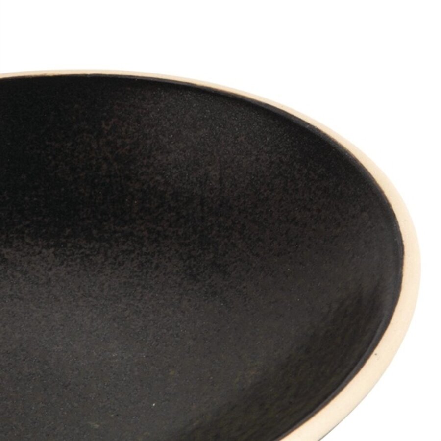 Canvas shallow bowls | black | 20cm | 6 pieces