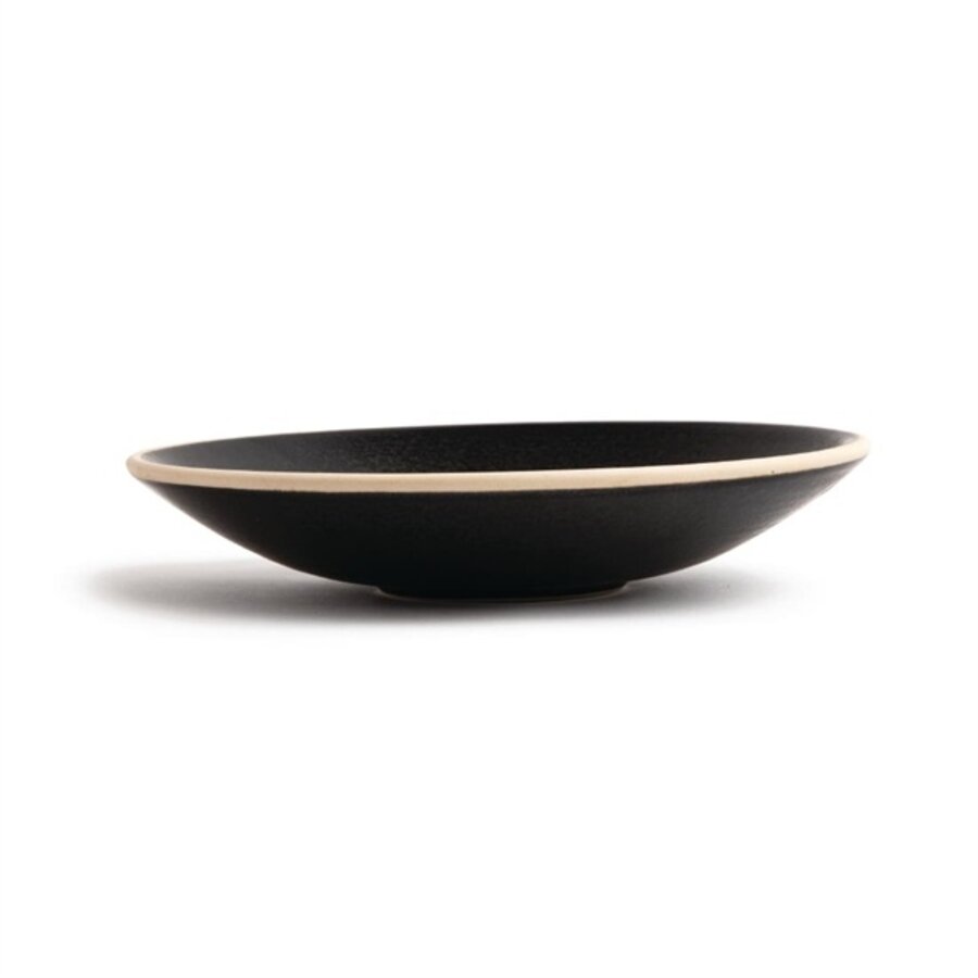 Flache Schalen aus Segeltuch | schwarz | 20 cm | 6 Stück