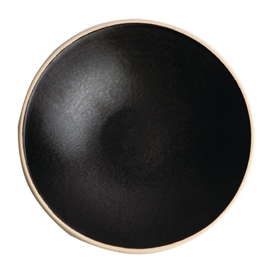 Canvas shallow bowls | black | 20cm | 6 pieces