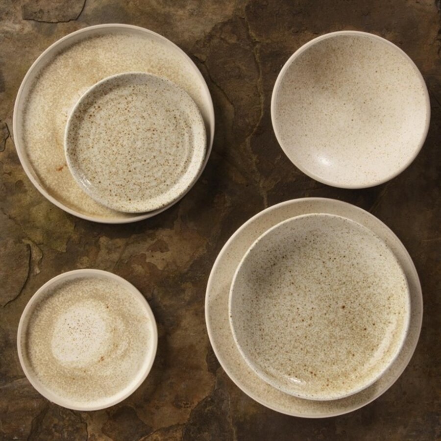 Canvas vaulted plates | cream | 27Øcm | 6 pieces
