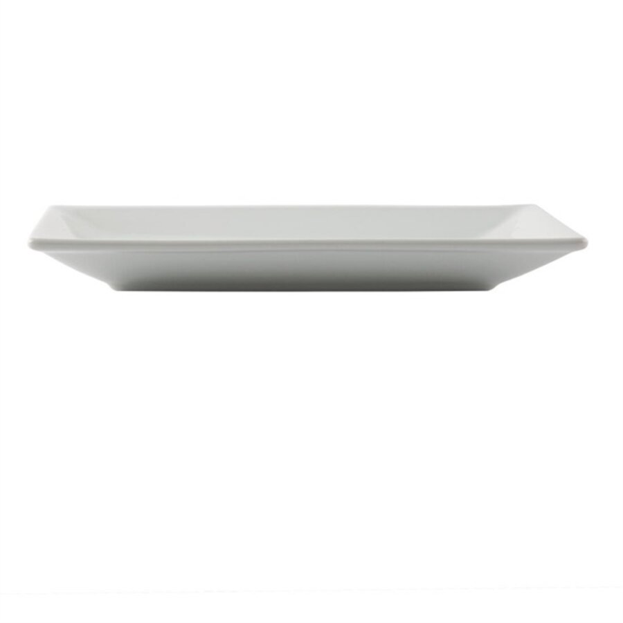 Plats de service rectangulaires en faïence blanche | 25x15cm | 4 pièces)