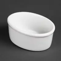 Ramequins ovales en faïence blanche | Porcelaine | 10,5Øcm | 12 pièces
