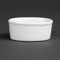 Ramequins ovales en faïence blanche | Porcelaine | 10,5Øcm | 12 pièces
