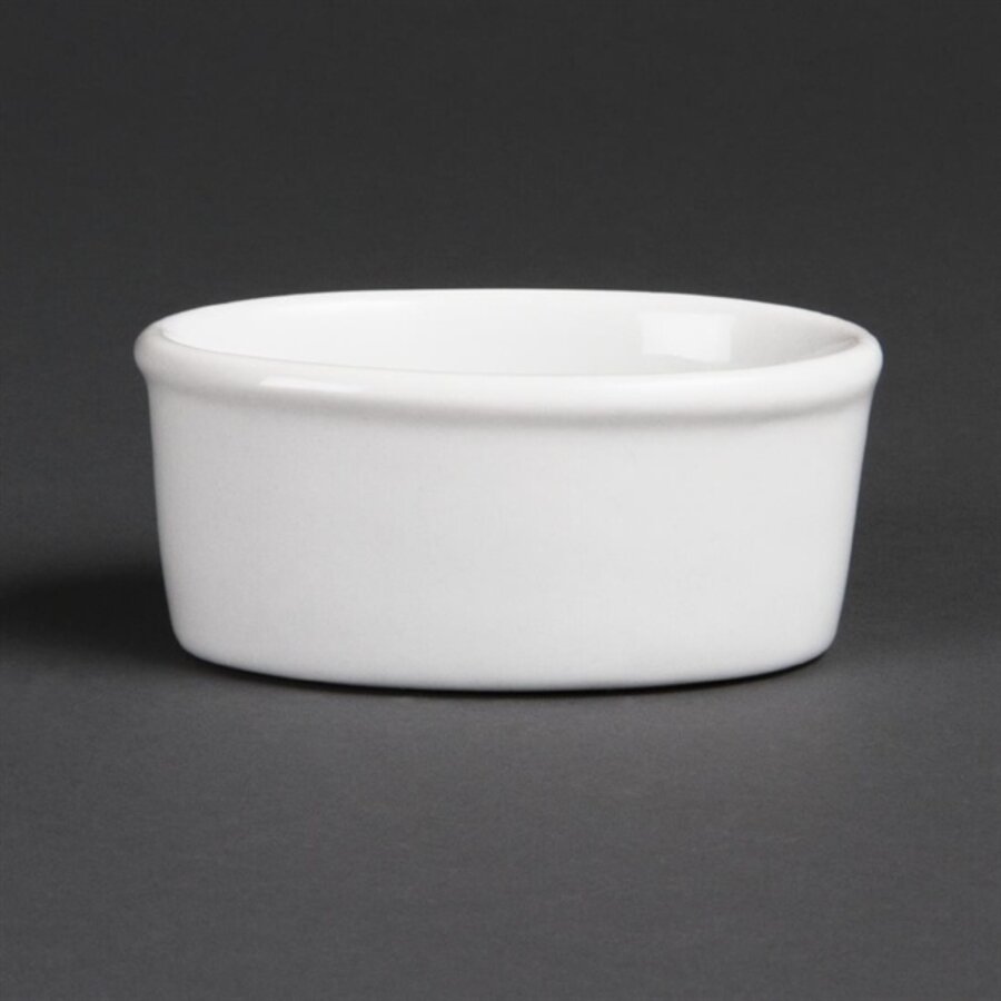 Ramequins ovales en faïence blanche | Porcelaine | 10,5Øcm | 12 pièces