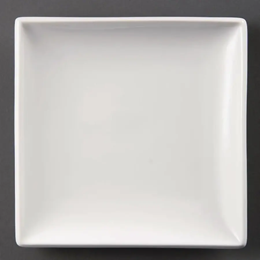 Assiettes carrées en faïence blanche | Porcelaine | 29,5Øcm | 6 pièces