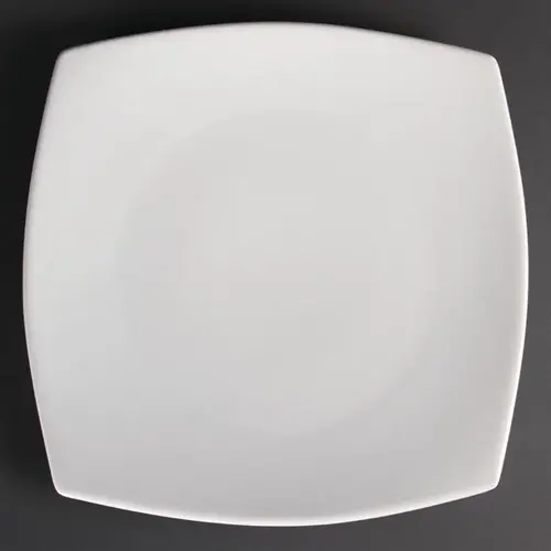  Olympia Assiettes carrées en faïence blanche aux coins arrondis | 30,5Øcm | 6 pièces 