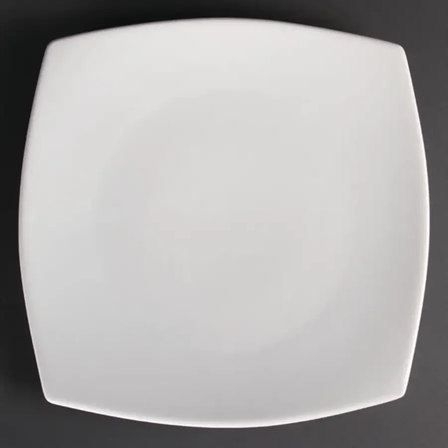 Whiteware square plates with rounded corners | 30.5Øcm | 6 pieces