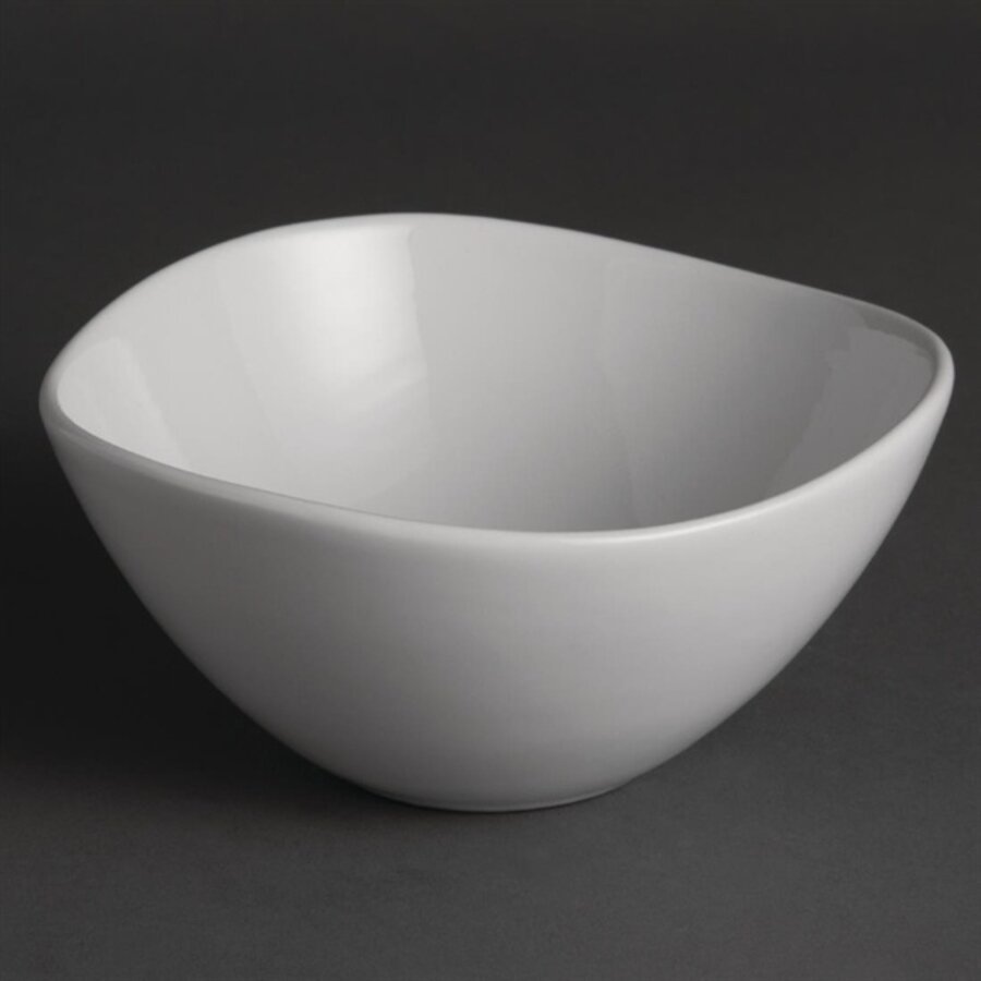 Whiteware wavy bowls | Porcelain | 15Øcm | 12 pieces