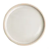 Canvas platte ronde borden | wit | 25Øcm | 6 stuks