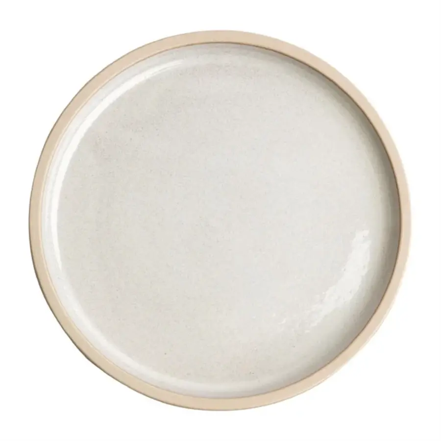 Canvas flat round plates | white | 25Øcm | 6 pieces