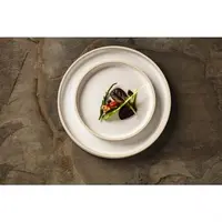Assiettes rondes plates en toile | blanc | 25Øcm | 6 pièces