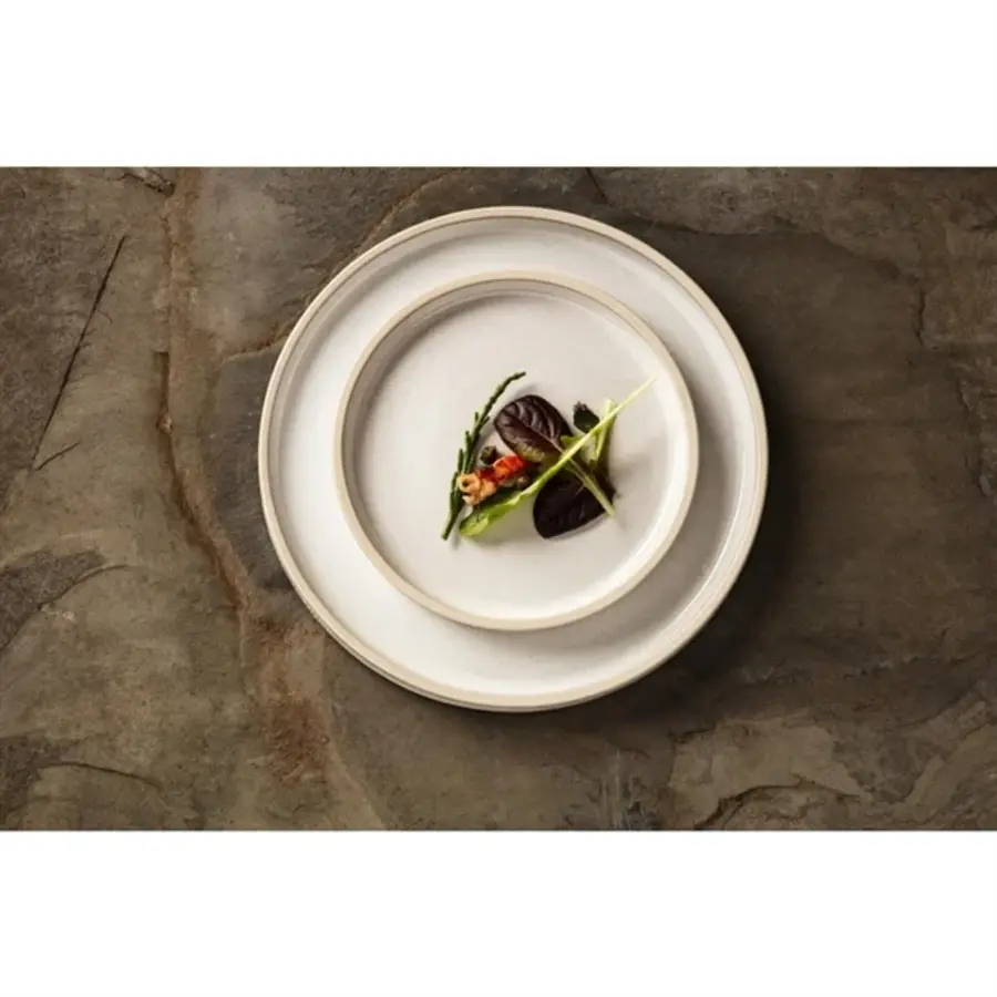 Canvas flat round plates | white | 25Øcm | 6 pieces