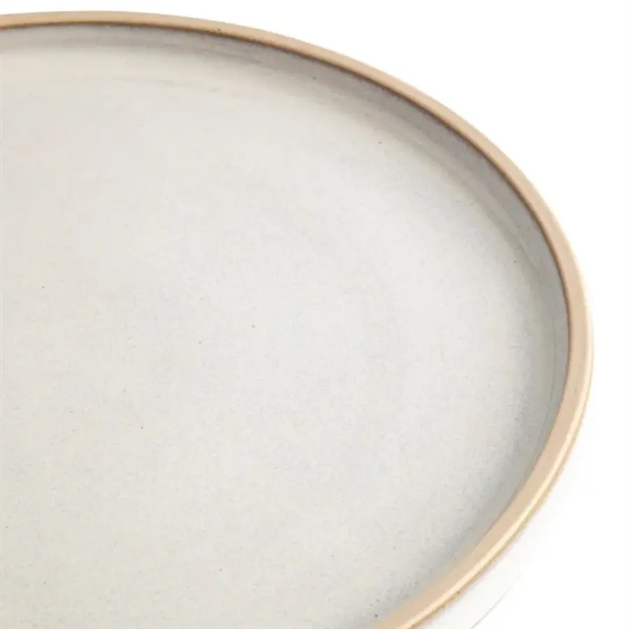 Canvas flat round plates | white | 25Øcm | 6 pieces