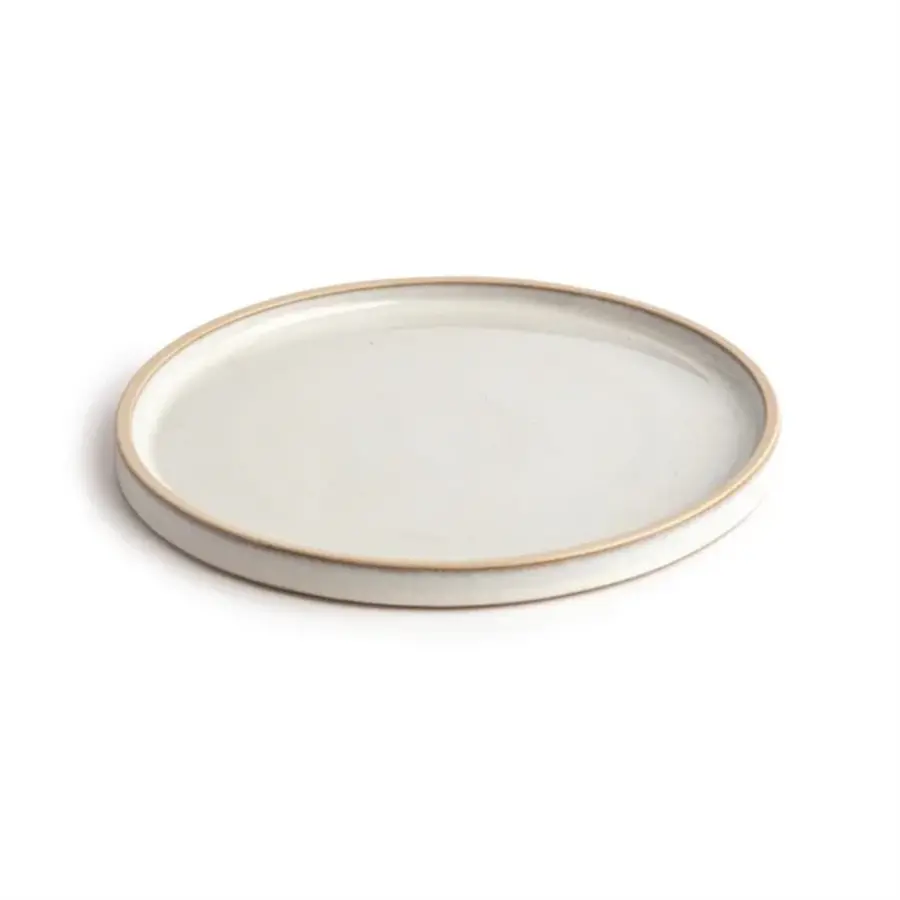 Canvas flat round plates | white | 25Øcm | 6 pieces