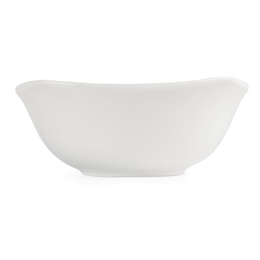 Bols carrés arrondis en faïence blanche | 22Øcm | 12 pièces