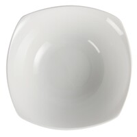 Bols carrés arrondis en faïence blanche | 22Øcm | 12 pièces