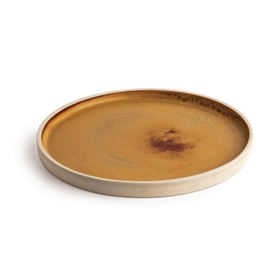 Canvas platte ronde borden | roestoranje | 25Øcm | 6 stuks