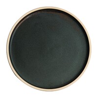 Flache runde Platten aus Canvas | dunkelgrün | 25Øcm | 6 Stück