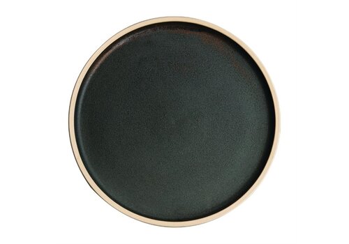  Olympia Assiettes rondes plates en toile | vert foncé | 25Øcm | 6 pièces 