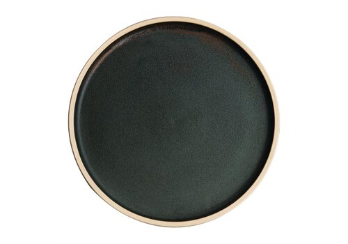  Olympia Canvas platte ronde borden | donkergroen | 25Øcm | 6 stuks 