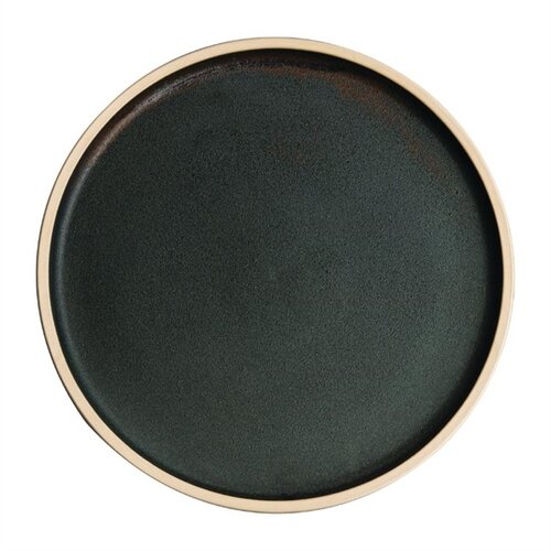  Olympia Canvas flat round plates | dark green | 25Øcm | 6 pieces 