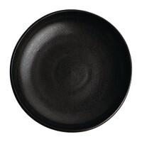 Canvas diepe coupe borden | zwart | 23Øcm | 6 stuks