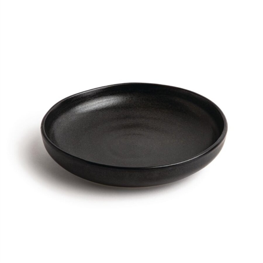 Assiettes creuses en toile | noir | 23Øcm | 6 pièces