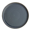 Olympia  Canvas ronde borden met smalle rand | blauw graniet | 26,5Øcm | 6 stuks
