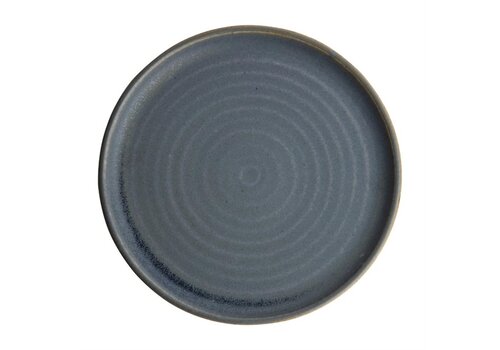  Olympia Assiettes rondes en toile à bord étroit | granit bleu | 26,5Øcm | 6 pièces 