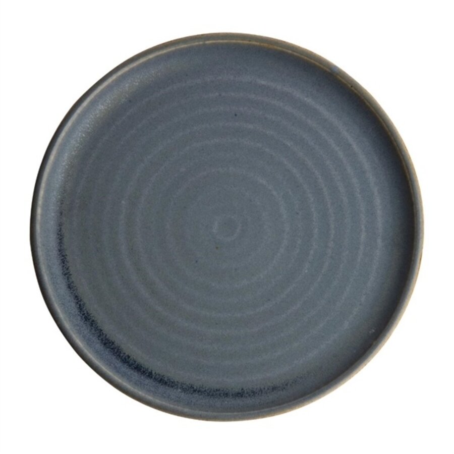 Canvas ronde borden met smalle rand | blauw graniet | 26,5Øcm | 6 stuks