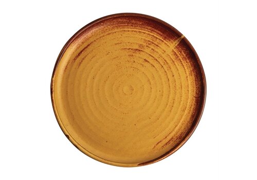  Olympia Assiettes rondes en toile à bord étroit | orange rouille | Ø26,5cm | 6 pièces 