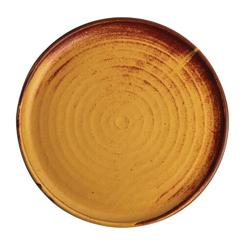  Olympia Canvas ronde borden met smalle rand | roestoranje | Ø26,5cm | 6 stuks 