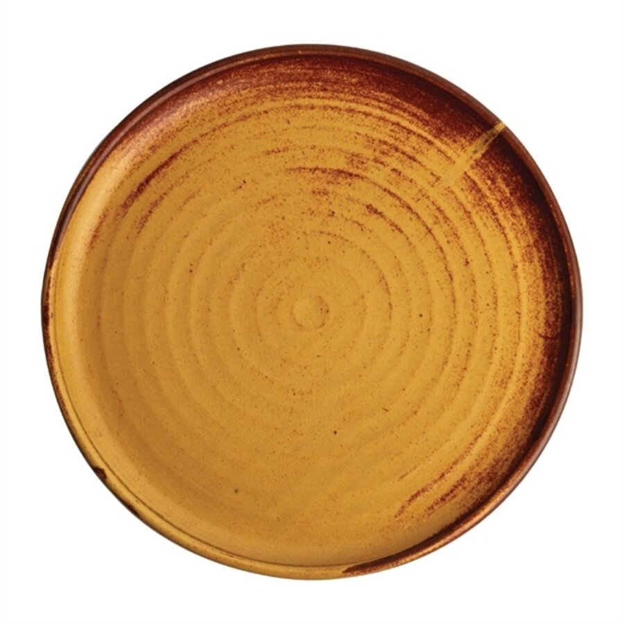 Canvas round plates with narrow edge | rust orange | Ø26.5cm | 6 pieces