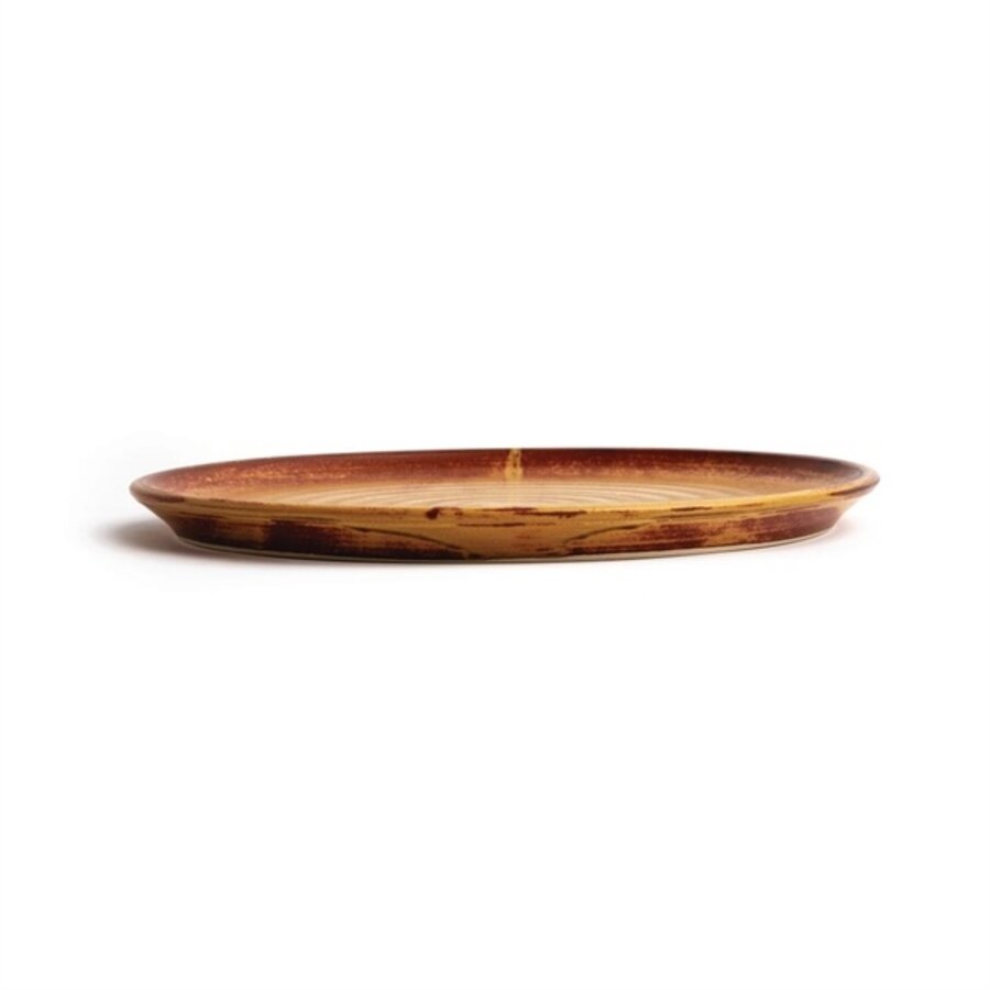 Canvas round plates with narrow edge | rust orange | Ø26.5cm | 6 pieces