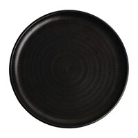 Canvas ronde borden met smalle rand | zwart | 26,5Øcm | 6 stuks