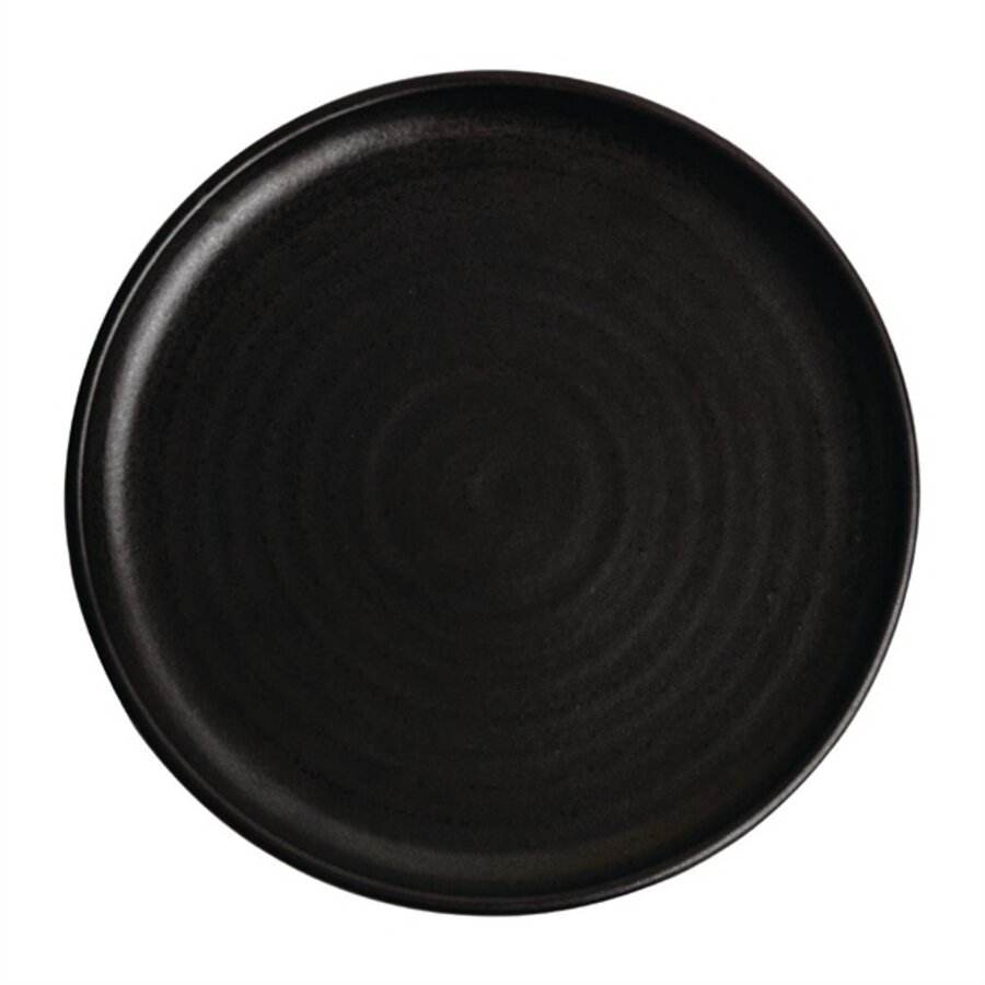 Canvas round plates with narrow edge | black | 26.5Øcm | 6 pieces