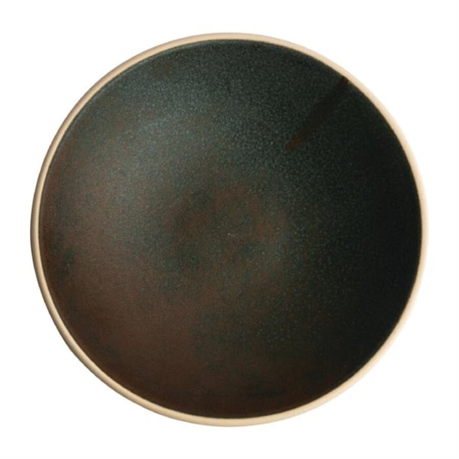 Canvas shallow bowls | dark green | 20Øcm | 6 pieces
