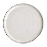 Canvas ronde borden met smalle rand | wit | 26,5Øcm | 6 stuks