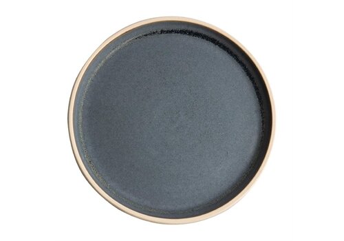  Olympia Assiettes rondes plates en toile | granit bleu | 25Øcm | 6 pièces 