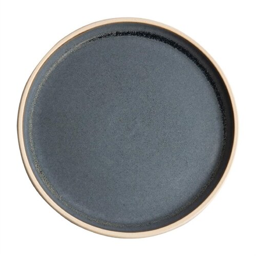  Olympia Flache runde Platten aus Canvas | blauer Granit | 25Øcm | 6 Stück 