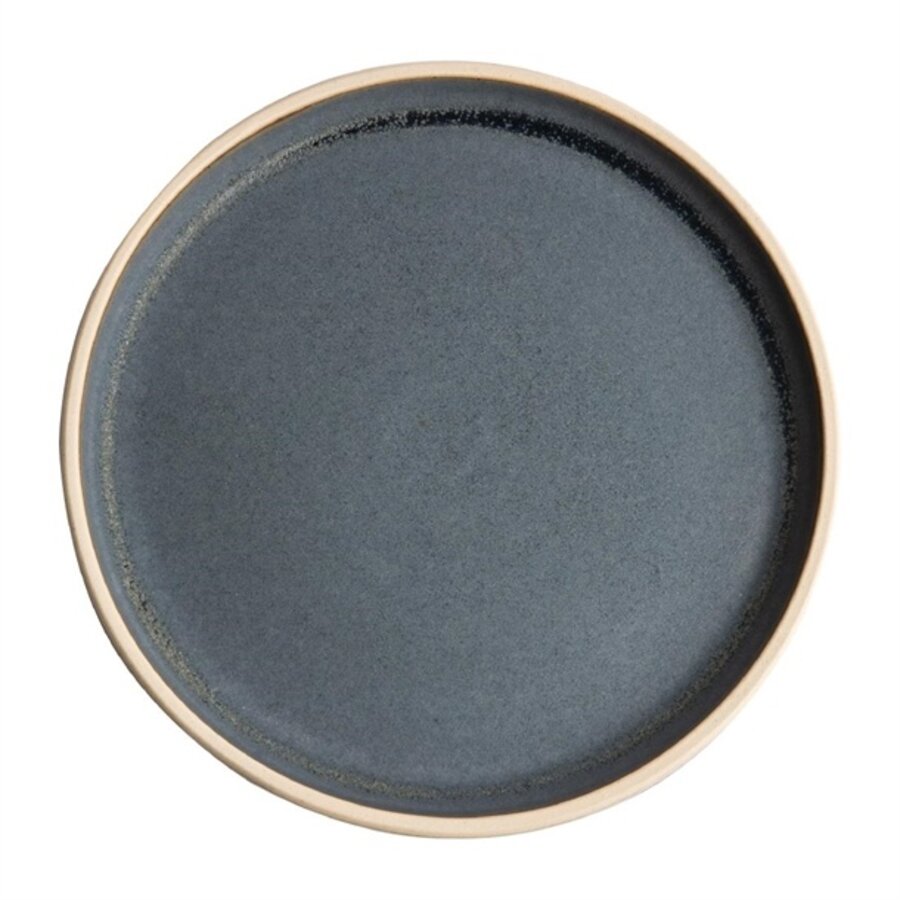 Canvas flat round plates | blue granite | 25Øcm | 6 pieces