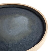 Canvas platte ronde borden | blauw graniet | 25Øcm | 6 stuks