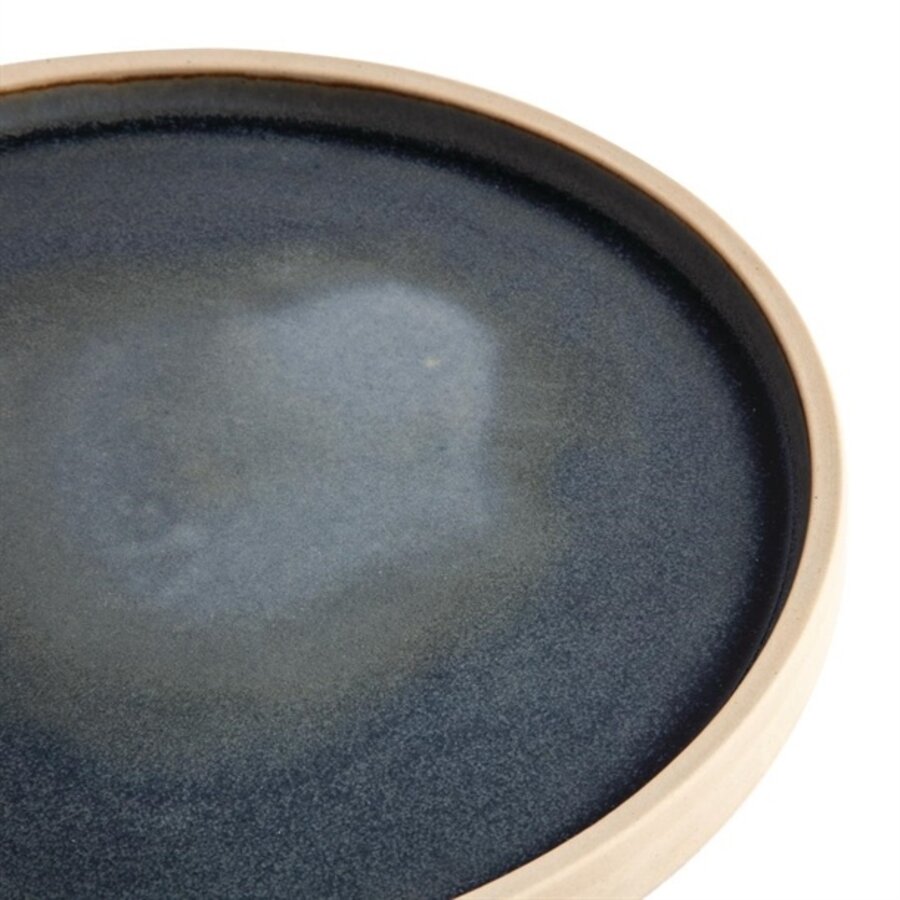 Canvas flat round plates | blue granite | 25Øcm | 6 pieces